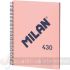 Milan Serie 1918 Cuaderno Espiral Formato A4 Cuadricula 5x5mm - 80 Hojas de 95 gr/m2 - Microperforado, 4 Taladros - Rosa-1