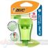 Bic Ellipse Sacapuntas de Plástico - 2 Orificios- Deposito Grande para los Restos - Color Verde, Azul o Coral Aleatorio-1