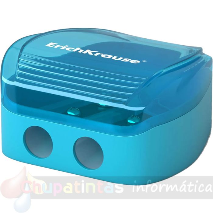 Erichkrause Duo - Pack 12 Sacapuntas Doble de Plástico - Contenedor - Cuchilla de Acero al Carbono - Colores Azul Rosa y Verde-2
