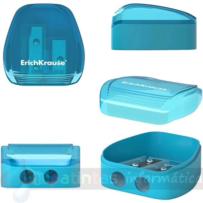 Erichkrause Duo - Pack 12 Sacapuntas Doble de Plástico - Contenedor - Cuchilla de Acero al Carbono - Colores Azul Rosa y Verde-5
