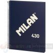 Milan Serie 1918 Cuaderno Espiral Formato A4 Pautado 7mm - 80 Hojas de 95 gr/m2 - Microperforado, 4 Taladros - Color Azul Oscuro