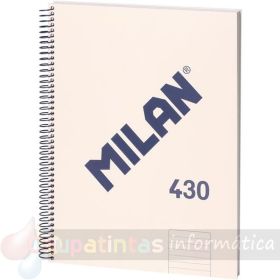 Milan Serie 1918 Cuaderno Espiral Formato A4 Pauta 7mm - 80 Hojas de 95 gr/m2 - Microperforado, 4 Taladros - Color Beige-1