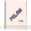 Milan Serie 1918 Cuaderno Espiral Formato A4 Pautado 7mm - 80 Hojas de 95 gr/m2 - Microperforado, 4 Taladros - Color Beige