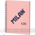 Milan Serie 1918 Cuaderno Espiral Formato A4 Pauta 7mm - 80 Hojas de 95 gr/m2 - Microperforado, 4 Taladros - Color Rosa-1
