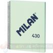 Milan Serie 1918 Cuaderno Espiral Formato A4 Pautado 7mm - 80 Hojas de 95 gr/m2 - Microperforado, 4 Taladros - Color Verde