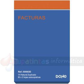 Dohe Talonario de Facturas - Cuarto Natural - 50x2 Hojas Autocopiativas - Duplicado-1