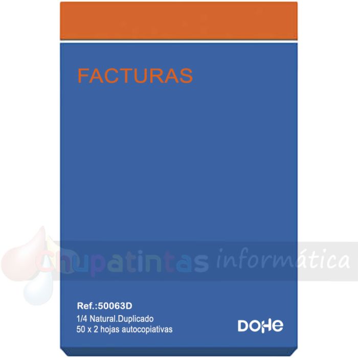 Dohe Talonario de Facturas - Cuarto Natural - 50x2 Hojas Autocopiativas - Duplicado-1