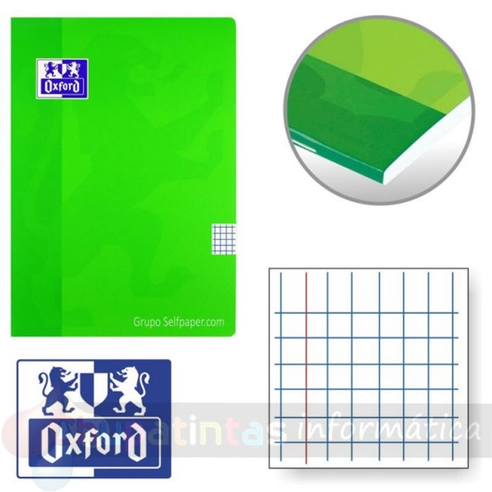 Oxford Classic Pack de 10 Libretas Grapadas Formato A5+ Cuadriculado 4x4mm - Colores Surtidos-3