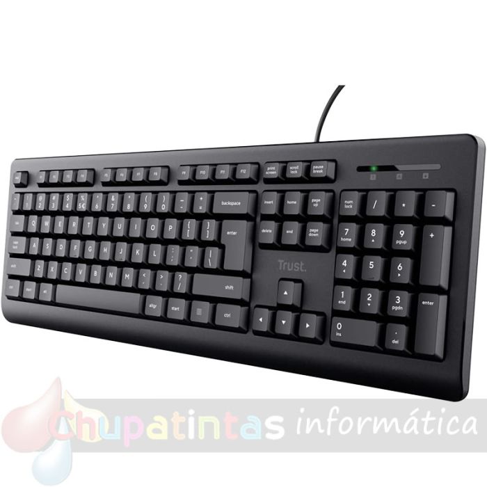 Trust TK150 Teclado USB - Teclas Silenciosas - 104 Teclas - Cable de 1.80m - Color Negro-1