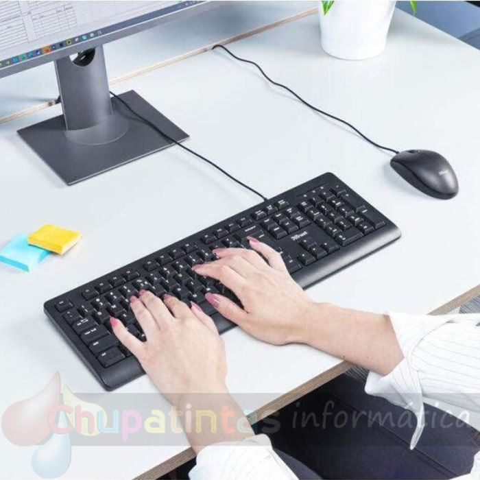 Trust TK150 Teclado USB - Teclas Silenciosas - 104 Teclas - Cable de 1.80m - Color Negro-5