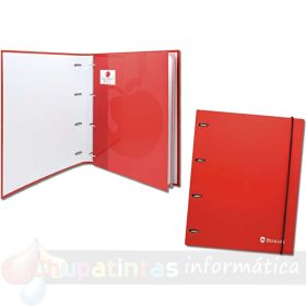 Bismark Carpeta de Cartón con Recambio - Formato A4 - Cuatro Anillas - Recambio a Juego - Color Rojo
