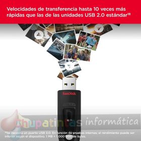 Sandisk Cruzer Ultra Memoria USB 3.0 64GB - Color Negro (Pendrive)-3