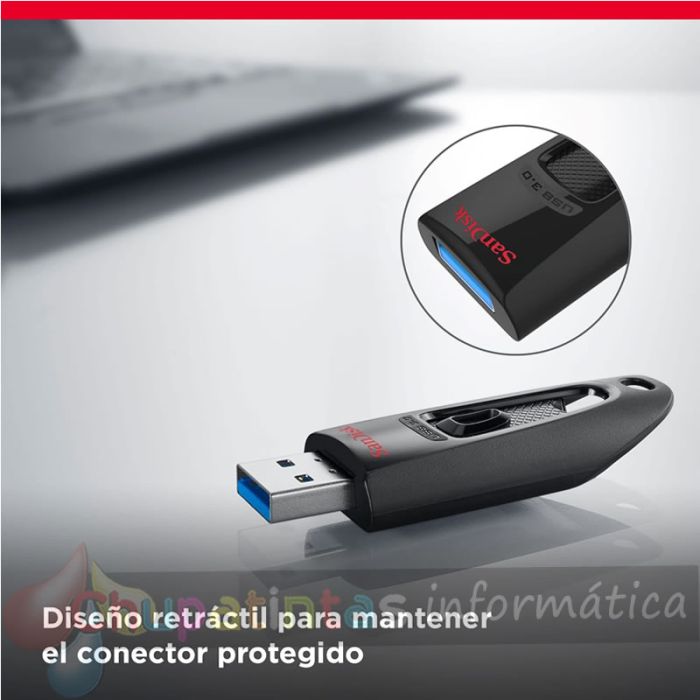 Sandisk Cruzer Ultra Memoria USB 3.0 256GB - Color Negro (Pendrive)-6