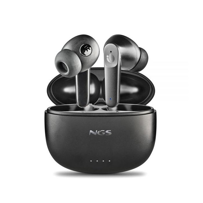NGS Artica Hush Auriculares Bluetooth 5.3 TWS ANC - Conexion Automatica - Asistente de Voz - Autonomia hasta 4h - Base de Carga - Color Negro