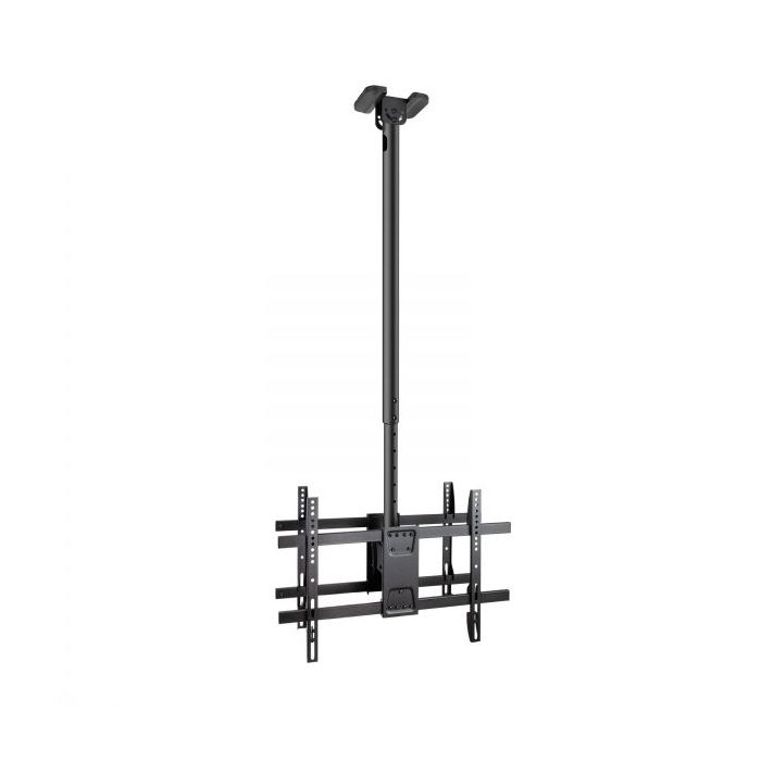 Tooq Soporte XL de Techo para 2 Pantallas 43-86" - Angulo de Giro 180º - Inclinable - Gestion de Cables - Peso Max. por Pantalla 50kg - VESA Max. 600x400mm - Color Negro