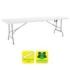 Sungarden Mesa de Resina Plegable 240x74x74cm 3.5cm - Color Blanco