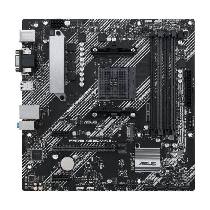 Asus Prime A520M-A II/CSM Placa Base AMD AM4 4x DDR4 - HDMI, M.2, PCI Express, 4x Sata III, USB 2.0, 3.2, RJ-45, VGA, MicroATX