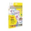 Jovi Felt Pens Estuche de 12 Rotuladores Doble Punta Pincel - Punta Fina y Flexible - Tinta Base Agua - Ideal para Lettering - Color Surtido