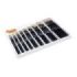 Jovi Caja Expositora de 108 Pinceles Artisticos Planos Pelo Cerda Surtidos - Pelo Natural - Mango de Madera - Punta Plana - Pelo Duro - Color Negro