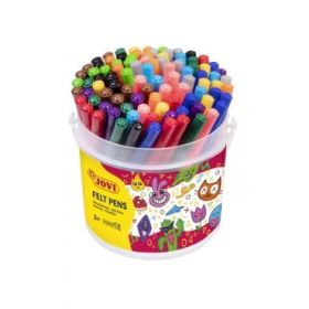Jovi Bote 96 Rotuladores - Amplia Variedad de Tonos - Tinta de Gran Fijacion - Punta Resistente - Capuchon Ventilado - Grip Triangular Ergonomico - Trazo Homogeneo E Intenso - Color Surtido