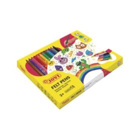 Jovi Caja de 144 Rotuladores - Amplia Variedad de Tonos - Tinta de Gran Fijacion - Punta Resistente - Capuchon Ventilado - Grip Triangular Ergonomico - Trazo Homogeneo - Color Surtido
