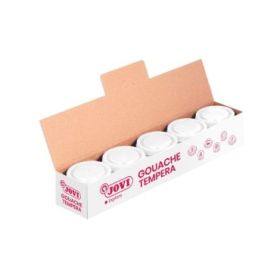 Jovi Tempera Bote 35ml - Colores Mezclables - Uso en Papel, Cartulina, Madera, Tela, Pasta de Modelar y Fango - Aplicacion con Pincel, Rodillo o Espatula - Color Blanco