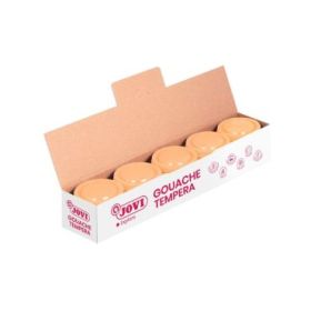 Jovi Bote de Tempera Escolar - 35ml - Colores Mezclables - para Papel, Cartulina, Madera, Tela, Pasta de Modelar y Fango - Uso con Pincel, Rodillo o Espatula - Color Naranja