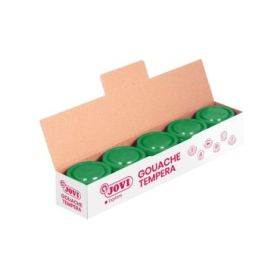 Jovi Bote de Tempera Escolar - 35ml - Colores Mezclables - para Papel, Cartulina, Madera, Tela, Pasta de Modelar y Fango - Uso con Pincel, Rodillo o Espatula - Color Verde