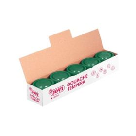 Jovi Bote de Tempera Escolar - 35ml - Colores Mezclables - para Papel, Cartulina, Madera, Tela, Pasta de Modelar y Fango - Uso con Pincel, Rodillo o Espatula - Color Verde