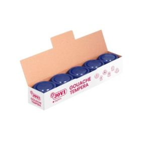 Jovi Bote de Tempera Escolar - 35ml - Colores Mezclables - para Papel, Cartulina, Madera, Tela, Pasta de Modelar y Fango - Uso con Pincel, Rodillo o Espatula - Color Azul