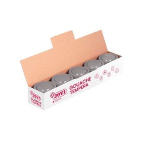 Jovi Bote de Tempera Escolar - 35ml - Colores Mezclables - Uso en Papel, Cartulina, Madera, Tela, Pasta de Modelar y Fango - Aplicacion con Pincel, Rodillo o Espatula - Color Gris