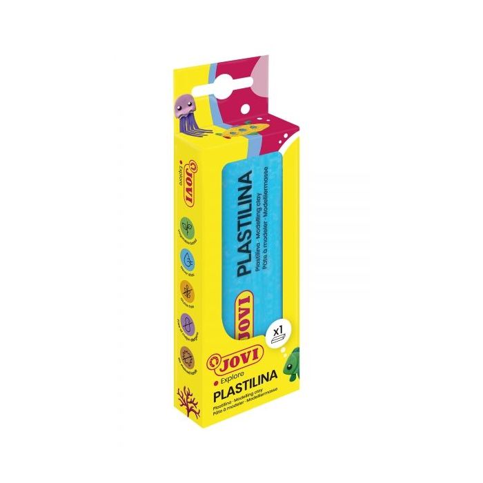 Jovi Pastilla de Plastilina 150gr - 100% Vegetal - No Se Seca - sin Gluten - Facil de Moldear - Libre de Alergenos - No Toxica - Color Azul
