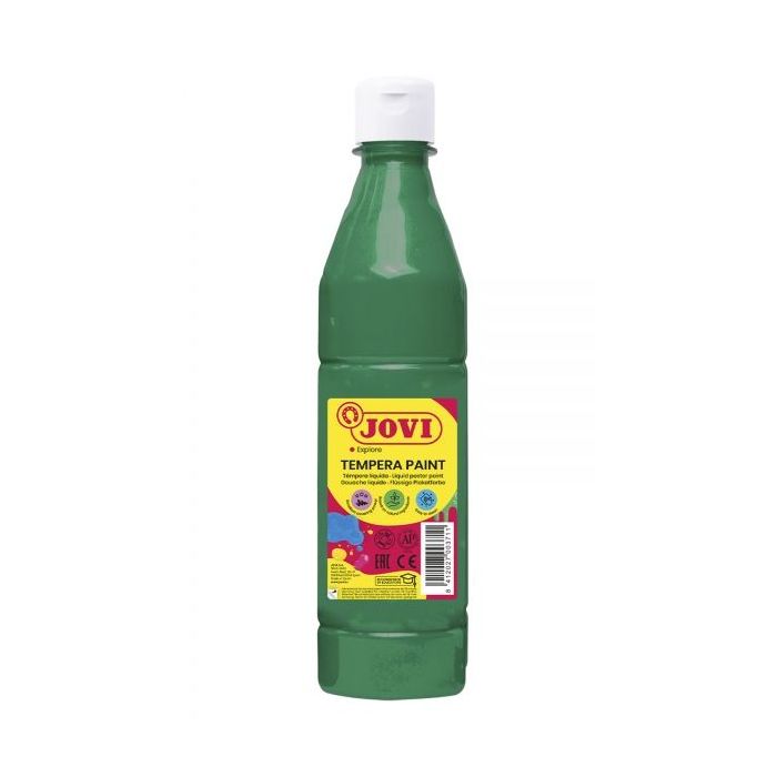 Jovi Tempera Paint Tempera Liquida - Base Agua - Lista para Usar - Alto Poder Cubriente - Secado Rapido - Excelente Rendimiento - Facil Aplicación - Color Verde