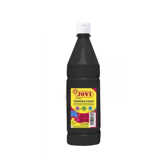 Jovi Tempera Paint Tempera Liquida - Base Agua - Lista para Usar - Alto Poder Cubriente - Secado Rapido - Excelente Rendimiento - Facil Aplicación - Color Negro