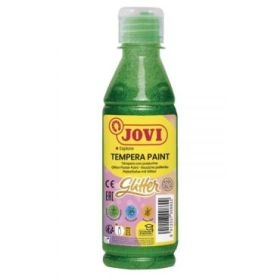 Jovi Glitter Tempera Botella de 250ml - Base Agua - Lista para Usar - con Purpurina - Excelente Rendimiento - Secado Rapido - Fluidez Optima - Color Verde