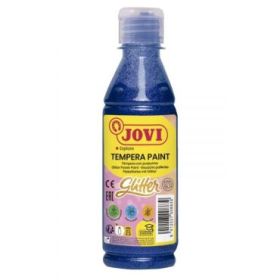 Jovi Glitter Tempera Botella de 250ml - Base Agua - Lista para Usar - con Purpurina - Excelente Rendimiento - Secado Rapido - Fluidez Optima - Color Azul