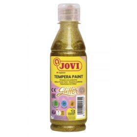 Jovi Glitter Tempera - Tempera Liquida Base Agua - Particulas de Purpurina - Excelente Rendimiento - Secado Rapido - Fluidez Optima - Adherencia en Multiples Superficies - Color Oro