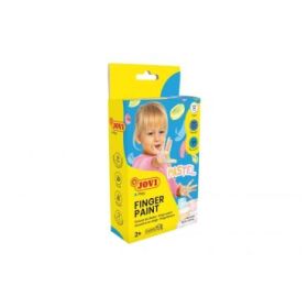 Jovi Finger Paint Estuche de 6 Botes Pintura de Dedos - Ingredientes Naturales - Mezclables - Textura Gelatinosa - Lavable - sin Gluten Ni Alergenos - Color Surtido