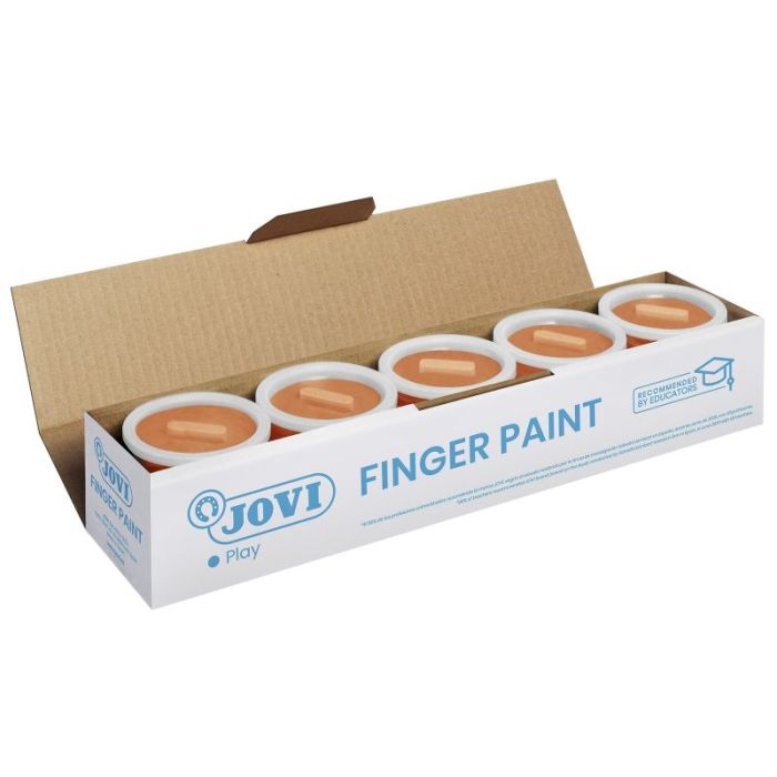 Jovi Bote de Pintura de Dedos - 125ml Pintura de Dedos - Colores Mezclables - Textura Gelatinosa - Lavable - sin Gluten Ni Alergenos - No Toxico - Estimula la Coordinacion Motora - Color Naranja