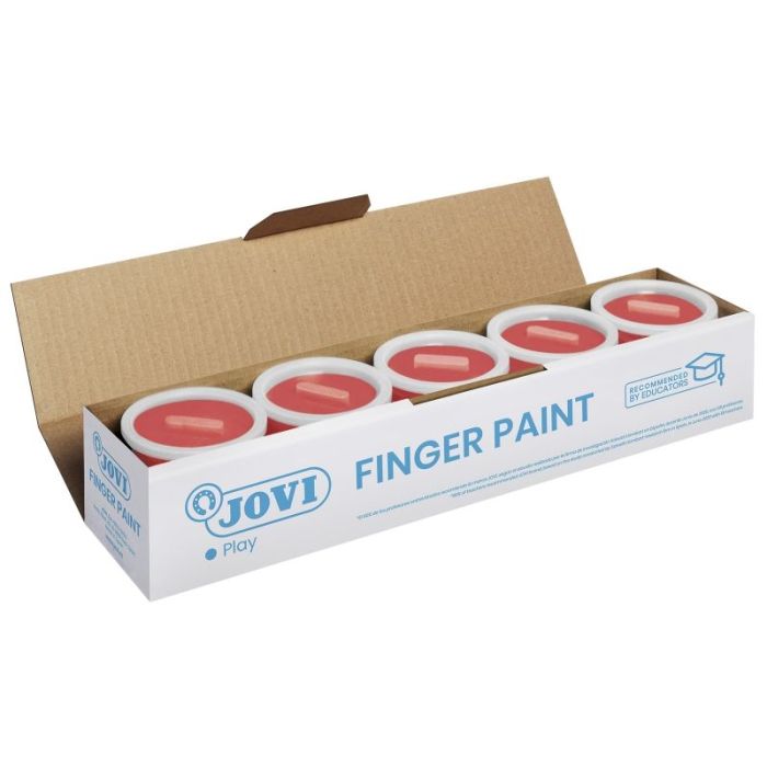 Jovi Bote de Pintura de Dedos - 125ml Pintura de Dedos - Colores Mezclables - Textura Gelatinosa - Lavable - sin Gluten Ni Alergenos - No Toxico - Estimula la Coordinacion Motora - Color Rojo