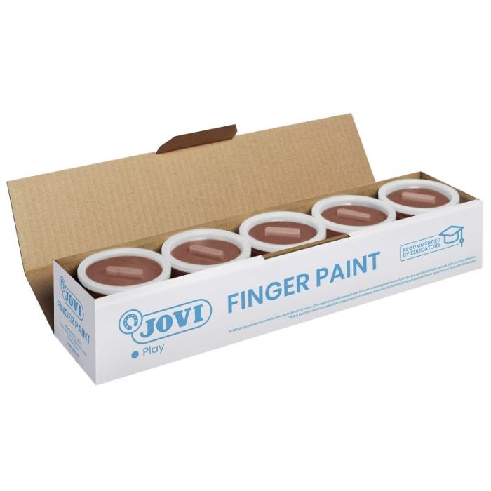 Jovi Bote de Pintura de Dedos - 125ml Pintura de Dedos - Ingredientes Naturales - Mezclables - Textura Gelatinosa - Lavable - Color Marrón