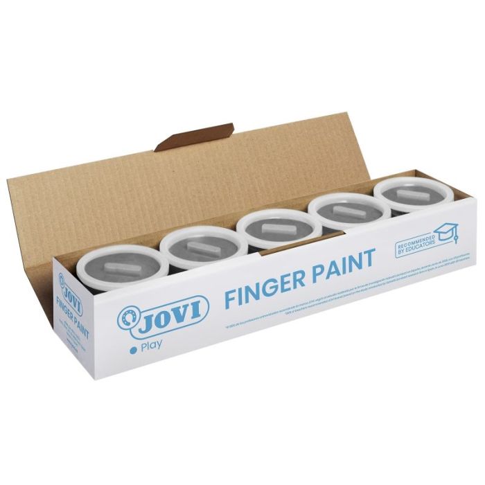 Jovi Bote de Pintura de Dedos - 125ml Pintura de Dedos - Colores Mezclables - Textura Gelatinosa - Lavable - sin Gluten Ni Alergenos - No Toxico - Estimula la Coordinacion Motora - Color Negro