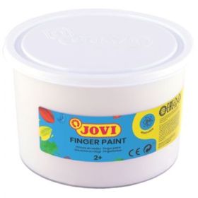 Jovi Finger Paint Bote de 500ml Pintura de Dedos - Ingredientes Naturales - Colores Mezclables - Textura Gelatinosa - Lavable - Color Blanco