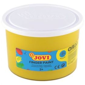 Jovi Finger Paint Bote de 500ml Pintura de Dedos - Ingredientes Naturales - Colores Mezclables - Textura Gelatinosa - Lavable - Color Amarillo