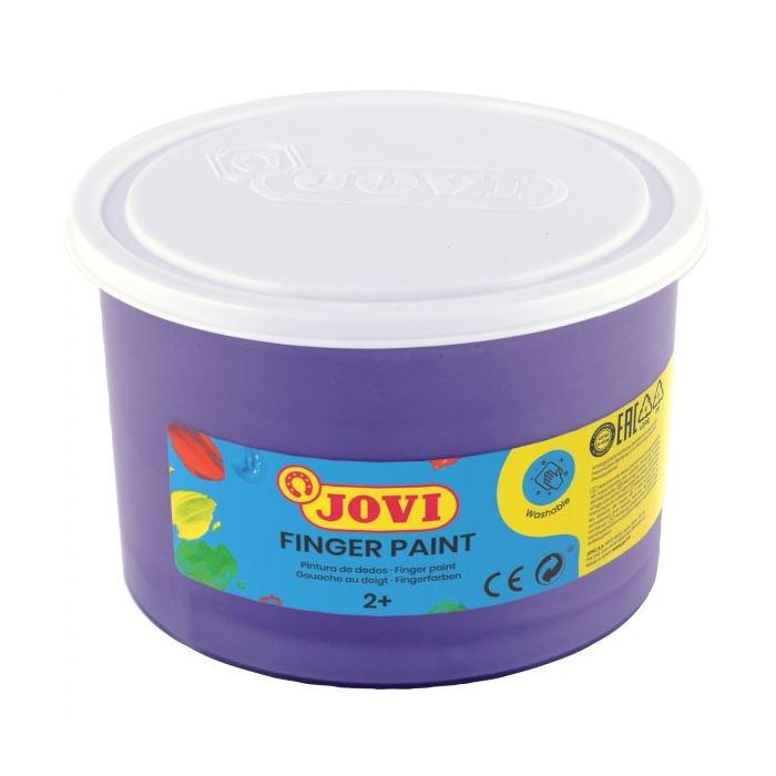 Jovi Finger Paint Bote de 500ml - Ingredientes Naturales - Colores Mezclables - Textura Gelatinosa - Lavable - Color Morado