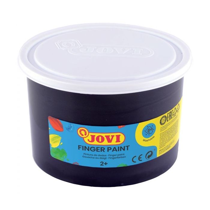 Jovi Finger Paint Bote de 500ml Pintura de Dedos - Ingredientes Naturales - Colores Mezclables - Textura Gelatinosa - Lavable - sin Gluten - No Toxico - Color Azul