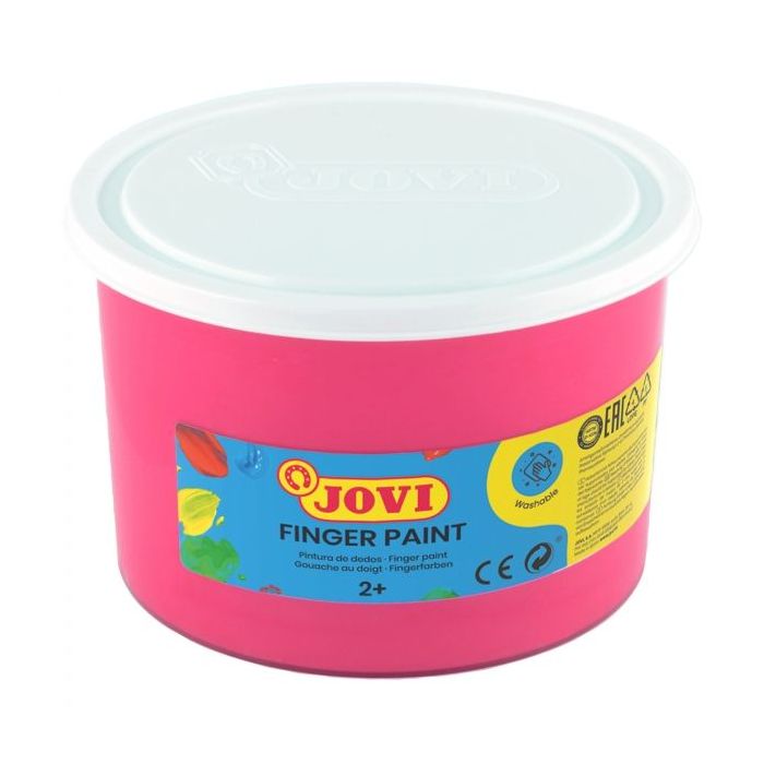 Jovi Finger Paint Bote de 500ml - Ingredientes Naturales - Colores Mezclables - Textura Gelatinosa - Lavable - Color Rosa