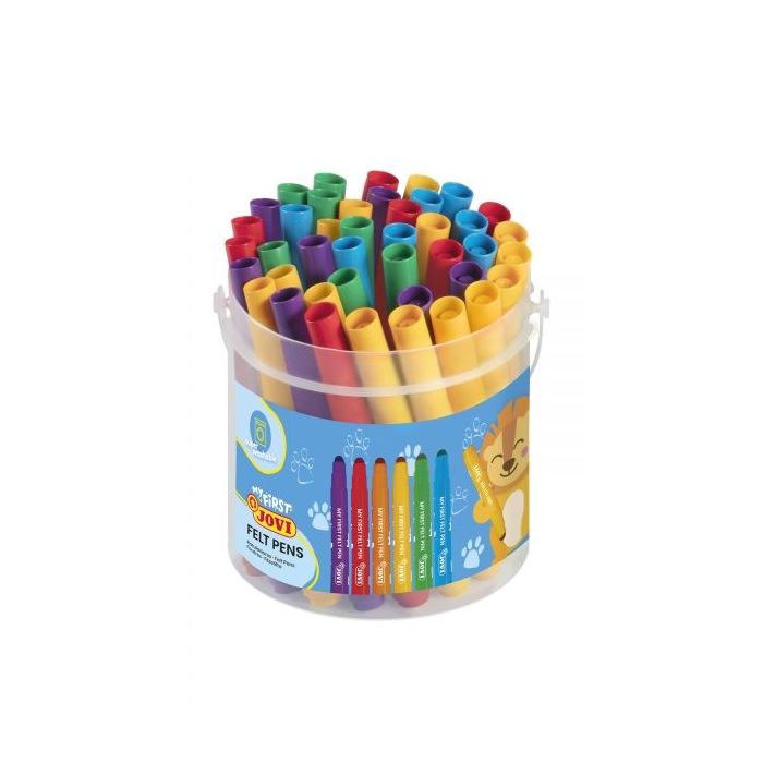 Jovi My First Felt Pen Bote 36 Rotuladores - Punta Antihundimiento - Facil Deslizamiento - Color Surtido