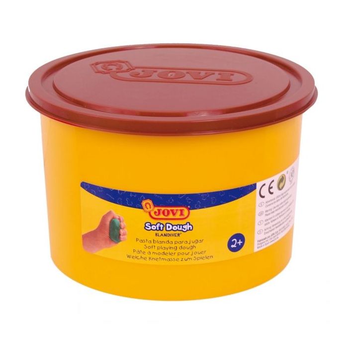 Jovi Soft Dough Blandiver Bote de 460gr - Marron Pasta de Modelaje - Blanda y Flexible - Facil de Amasar y Moldear - Fomenta Creatividad y Motricidad Fina - Color Marrón