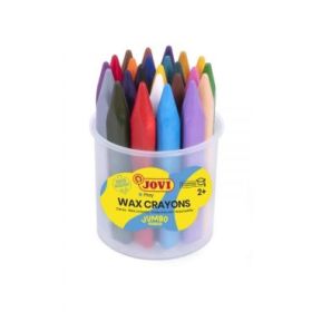 Jovi Jumbo Easy Grip Bote de 24 Ceras Triangulares - No Manchan - Super Resistente - Agarre Facil - Trazo Suave - Apto para Sacapuntas - Libre de Alergenos - Color Surtido